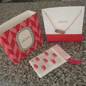 Stella & Dot Signature Engraved Necklace  ROSE G